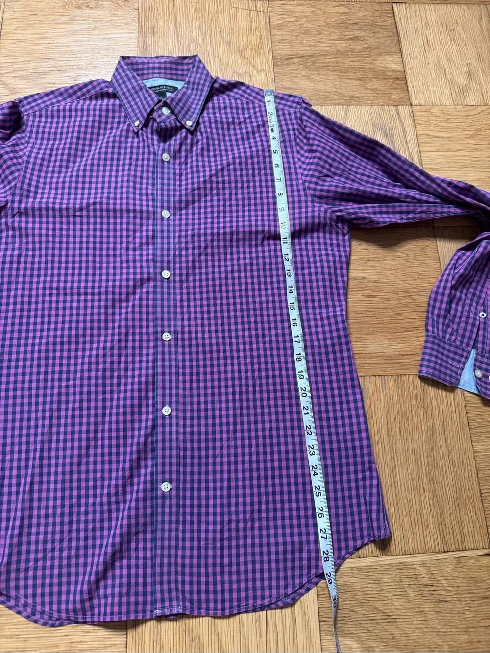 Banana Republic Mens Large Soft Wash Tailored Slim Fit Shirt Button Long Sleeve
